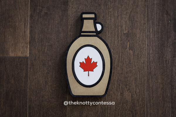 Canadian Maple Syrup - Poured With Pride - Premium "O" Cut Out - The Knotty Contessa's Welcome To Our Home Sign