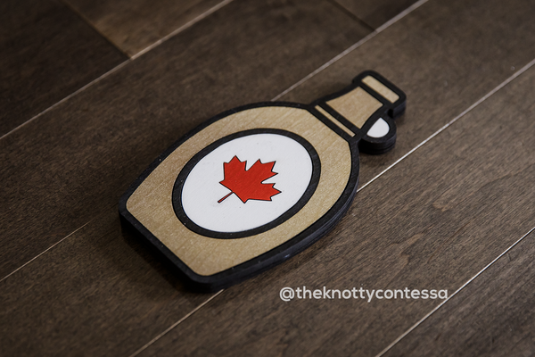 Canadian Maple Syrup - Poured With Pride - Premium "O" Cut Out - The Knotty Contessa's Welcome To Our Home Sign