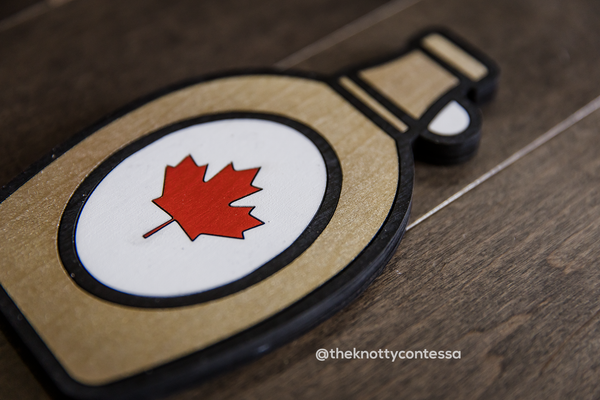 Canadian Maple Syrup - Poured With Pride - Premium "O" Cut Out - The Knotty Contessa's Welcome To Our Home Sign