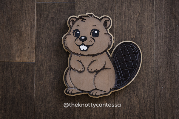 Canadian Beaver - Right Dam Place - Premium "O" Cut Out - The Knotty Contessa's Welcome To Our Home Sign