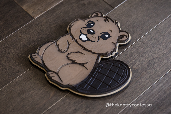 Canadian Beaver - Right Dam Place - Premium "O" Cut Out - The Knotty Contessa's Welcome To Our Home Sign