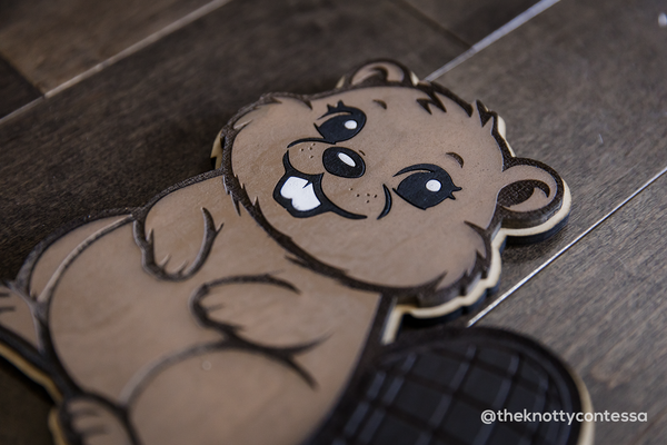 Canadian Beaver - Right Dam Place - Premium "O" Cut Out - The Knotty Contessa's Welcome To Our Home Sign