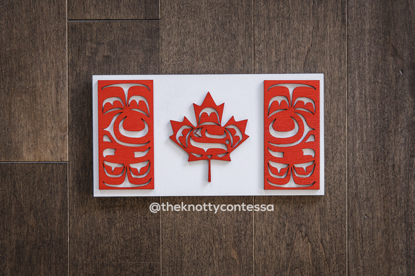 Indigenous Canadian Flag - Land We Honour - Premium "O" Cut Out - The Knotty Contessa's Welcome To Our Home Sign