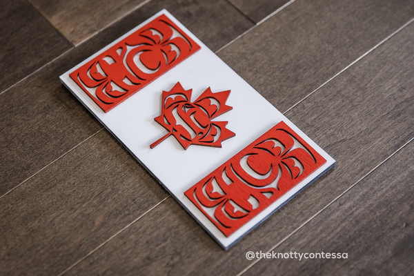 Indigenous Canadian Flag - Land We Honour - Premium "O" Cut Out - The Knotty Contessa's Welcome To Our Home Sign