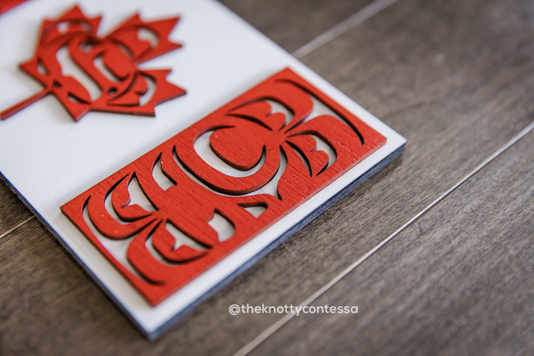 Indigenous Canadian Flag - Land We Honour - Premium "O" Cut Out - The Knotty Contessa's Welcome To Our Home Sign