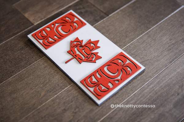 Indigenous Canadian Flag - Land We Honour - Premium "O" Cut Out - The Knotty Contessa's Welcome To Our Home Sign