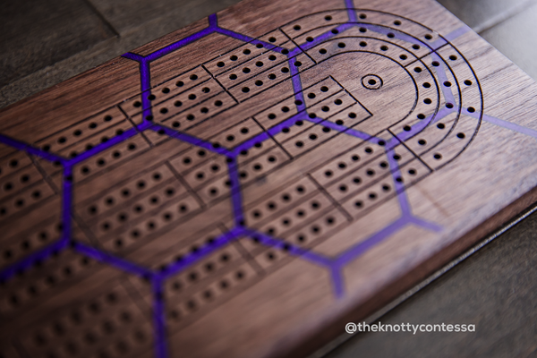 Motif Cribbage Board - Purple Haze Honeycomb - MCB-PH-HC-03