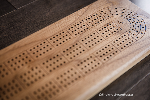 The Starter - Solid Black Walnut Cribbage Board - CB-STR-001
