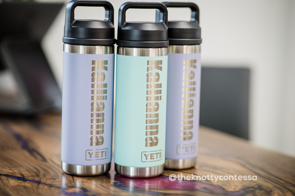 YETI 18oz/532ml Water Bottle w/ Chug Cap - Personalized with Laser Engraving
