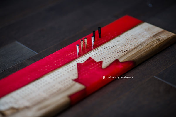 Cribbage, Eh? 29 Hand Luxury Cribbage Board - CB-CANFLG