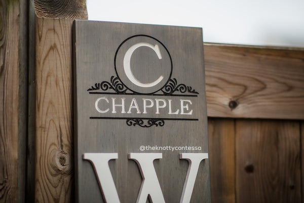 Family Name Outdoor Interchangeable "O" Welcome Sign