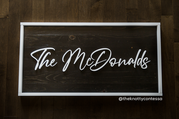 Rustic Family Name Sign with Border