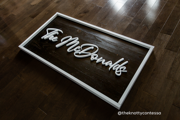 Rustic Family Name Sign with Border