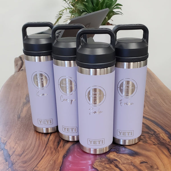 YETI 18oz/532ml Water Bottle w/ Chug Cap - Personalized with Laser Engraving
