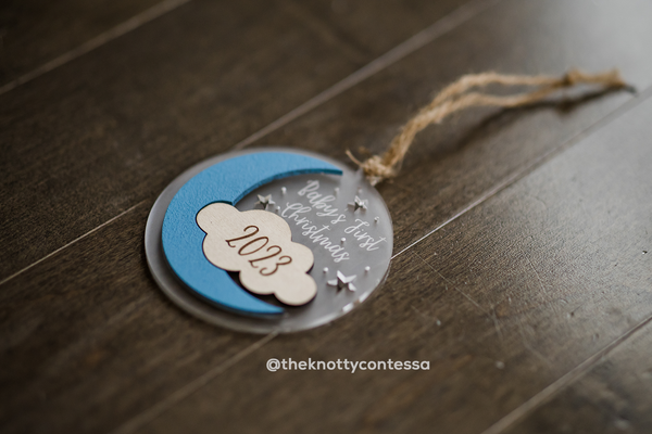 Christmas Ornament - Baby's First Christmas - Moon