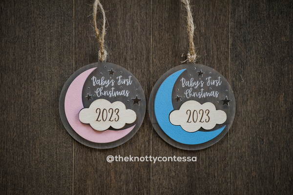 Christmas Ornament - Baby's First Christmas - Moon