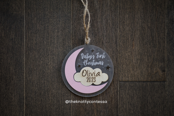 Christmas Ornament - Baby's First Christmas - Moon