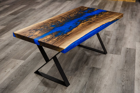 Coffee Table Black Walnut/ Rainbow Blue - COFFTBL - RNBL - 003