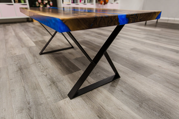 Coffee Table Black Walnut/ Rainbow Blue - COFFTBL - RNBL - 003