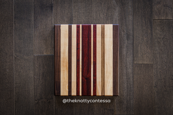Exotic Hardwood Cutting/Chopping Board - Mini - Maple/Padauk/Walnut CUT-EXO-14