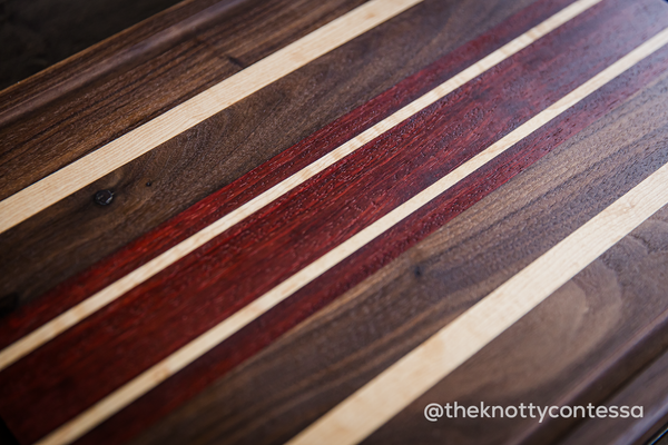 Exotic Hardwood Cutting/Chopping Board w/ Juice Grove - Walnut/Padauk/Maple CUT-EXO-14