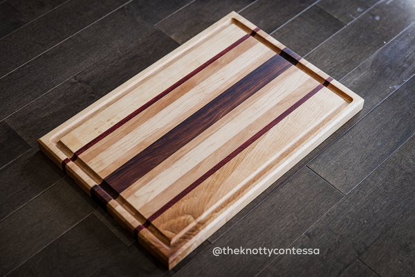 Hardwood Cutting/Chopping Board w/ Juice Grove - Maple/Walnut/Cherry CUT-MDOMJG-11