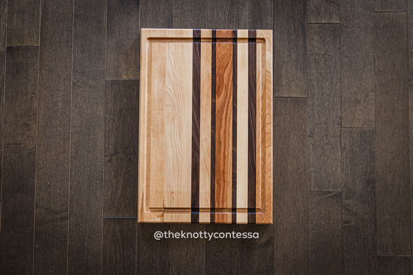 Hardwood Cutting/Chopping Board w/ Juice Grove - Maple/Walnut/Cherry CUT-MDOMJG-10