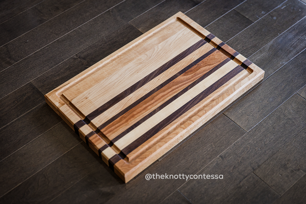 Hardwood Cutting/Chopping Board w/ Juice Grove - Maple/Walnut/Cherry CUT-MDOMJG-10