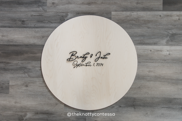 Borderless Wedding Signing Board / Family Name Sign with Established Date