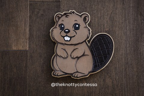 Canadian Beaver - Right Dam Place - Premium "O" Cut Out - The Knotty Contessa's Welcome To Our Home Sign