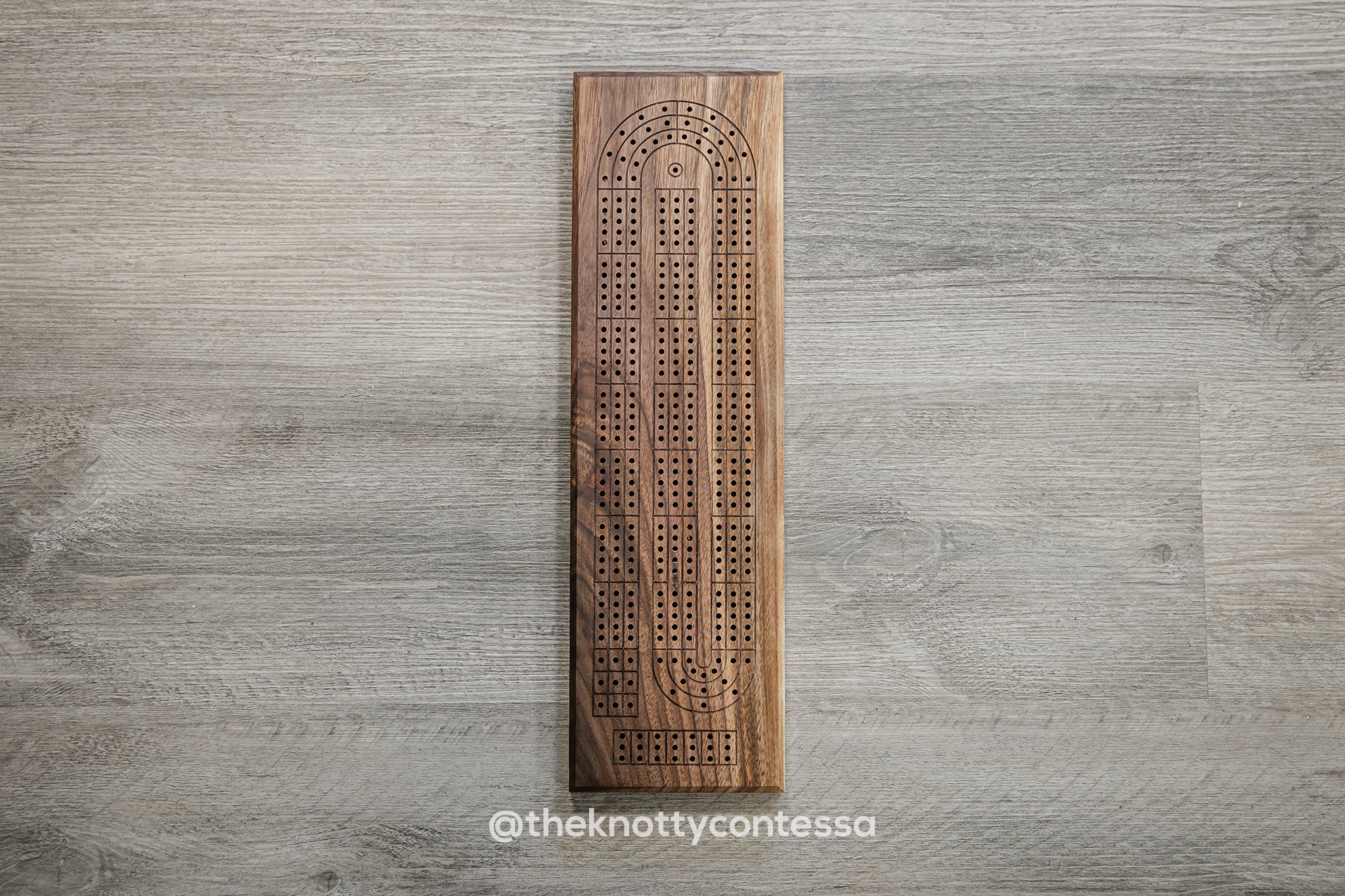 LAST CALL - The Starter MINI - Solid Black Walnut Cribbage Board