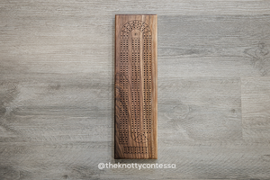 LAST CALL - The Starter MINI - Solid Black Walnut Cribbage Board