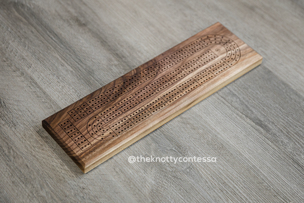 LAST CALL - The Starter MINI - Solid Black Walnut Cribbage Board