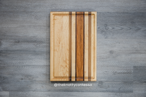 Hardwood Cutting/Chopping Board w/ Juice Grove - Maple/Walnut/Cherry CUT-MDOMJG-08