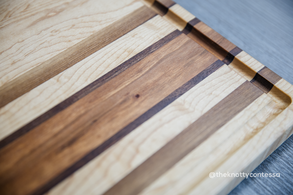 Hardwood Cutting/Chopping Board w/ Juice Grove - Maple/Walnut/Cherry CUT-MDOMJG-08
