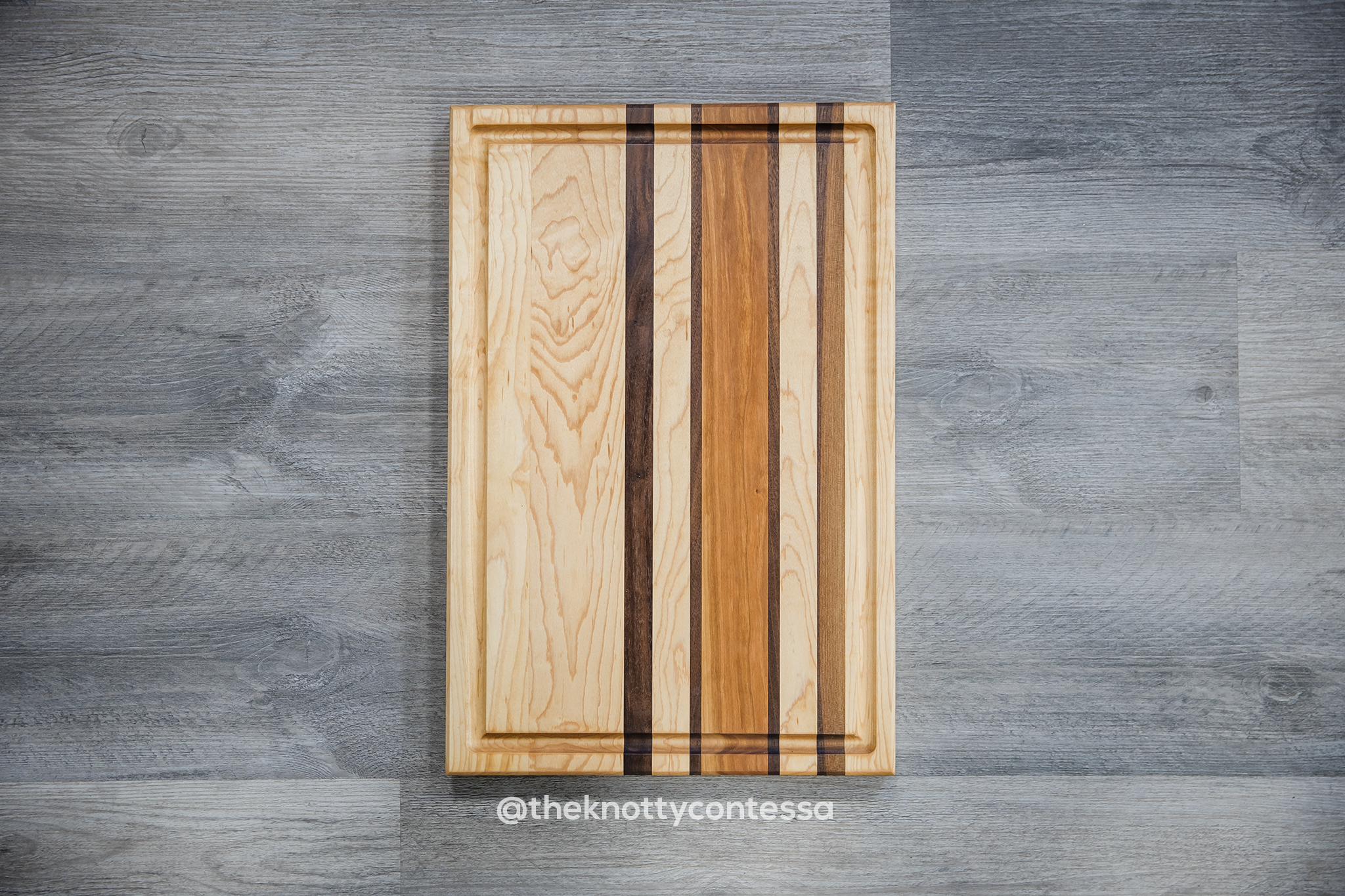 Hardwood Cutting/Chopping Board w/ Juice Grove - Maple/Walnut/Cherry CUT-MDOMJG-09