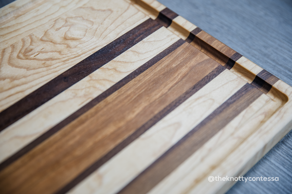 Hardwood Cutting/Chopping Board w/ Juice Grove - Maple/Walnut/Cherry CUT-MDOMJG-09