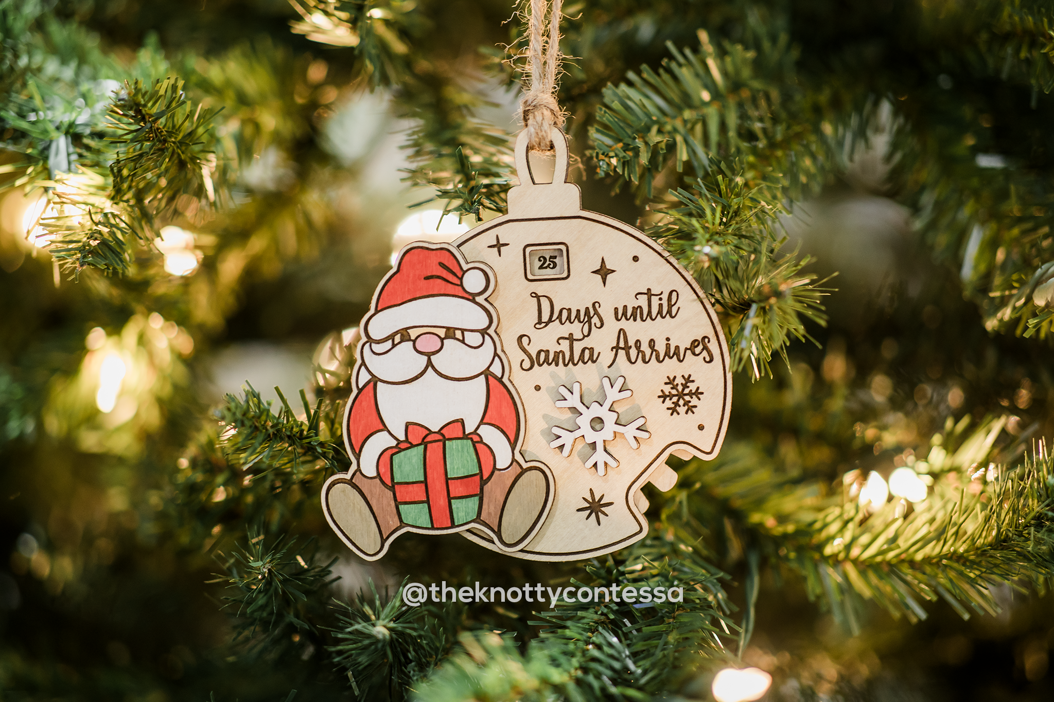 Christmas Ornament - Santa Countdown to Christmas
