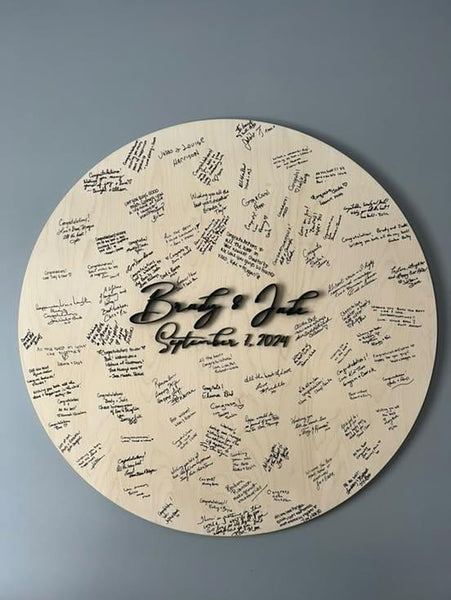 Borderless Wedding Signing Board / Family Name Sign with Established Date