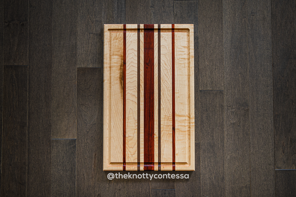 Exotic Hardwood Cutting/Chopping Board w/ Juice Grove - Maple/Padauk/Walnut CUT-EXO-13