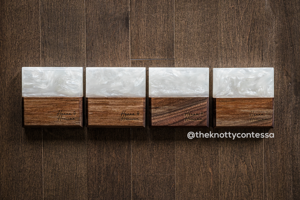Custom Colour Luxury Black Walnut and Epoxy Beverage Coasters (set of 4)