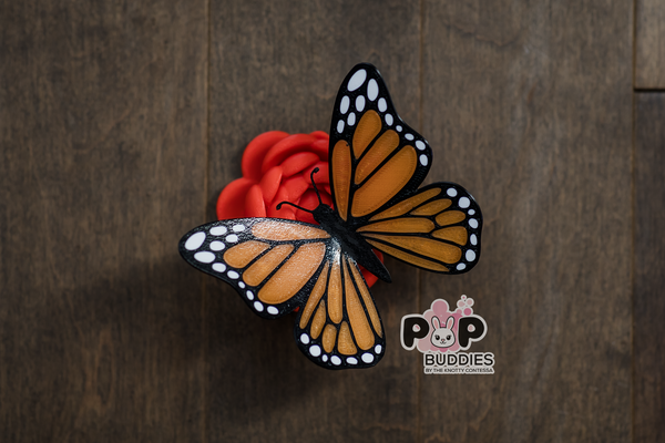 Monarch Butterfly on Flower POP Buddy for Interchangeable POP Wreath