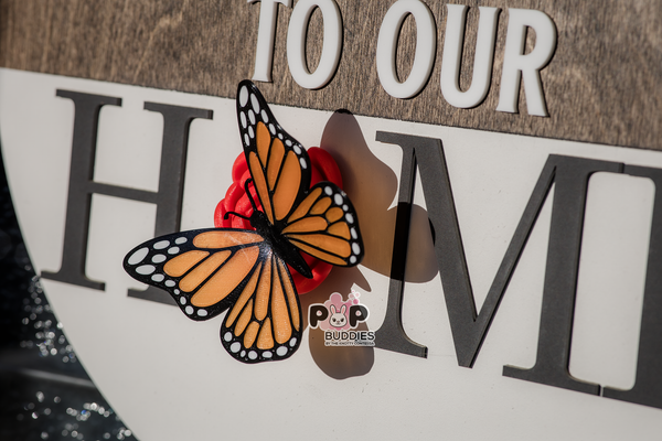 Monarch Butterfly on Flower POP Buddy for Interchangeable POP Wreath