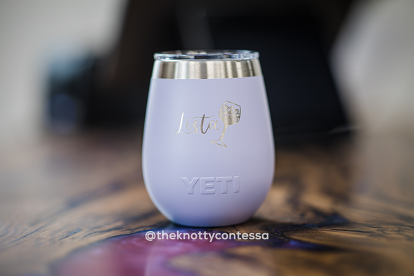 YETI 10oz/295ml Rambler Wine Tumbler - Personalized with Laser Engraving