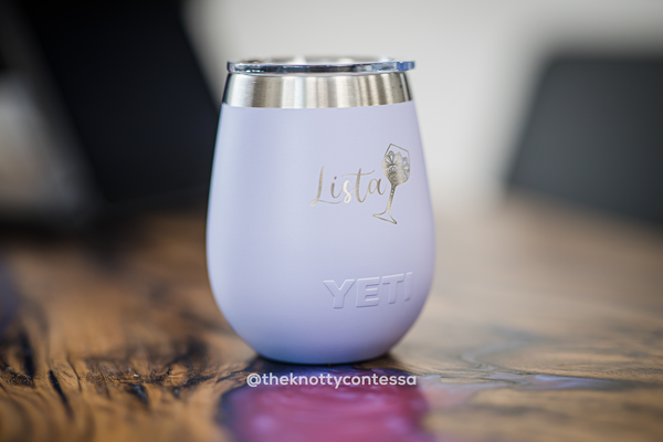 YETI 10oz/295ml Rambler Wine Tumbler - Personalized with Laser Engraving