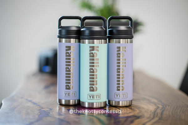 YETI 18oz/532ml Water Bottle w/ Chug Cap - Personalized with Laser Engraving