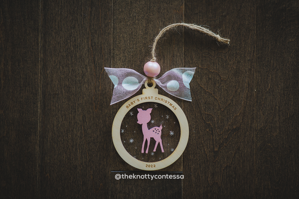 Christmas Ornament - Baby's First Christmas - Deer