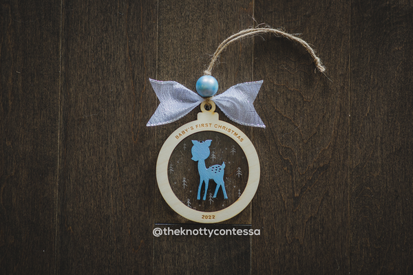 Christmas Ornament - Baby's First Christmas - Deer