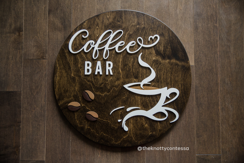 Round Coffee Bar Sign