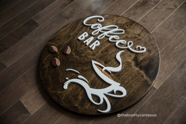 Round Coffee Bar Sign